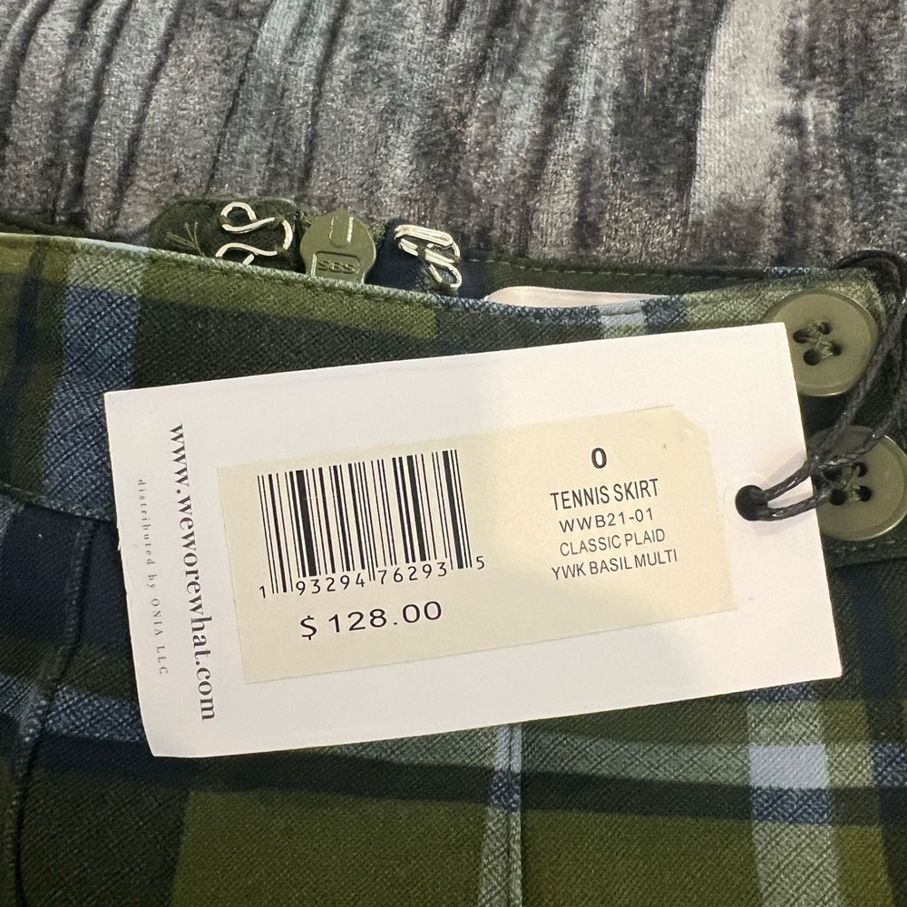 WeWoreWhat Blue and Green Plaid Tennis Skirt Size 0 - Picture 2 of 3